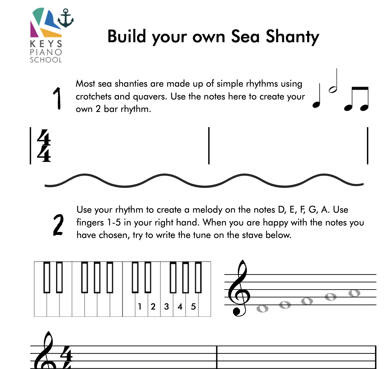 'Ahoy!' Sea Shanties and piano composition for initial - grade 1 - Image 4